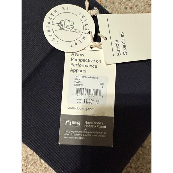 NWT Vuori Helix Seamless Leggings Black Size S - Picture 5 of 5